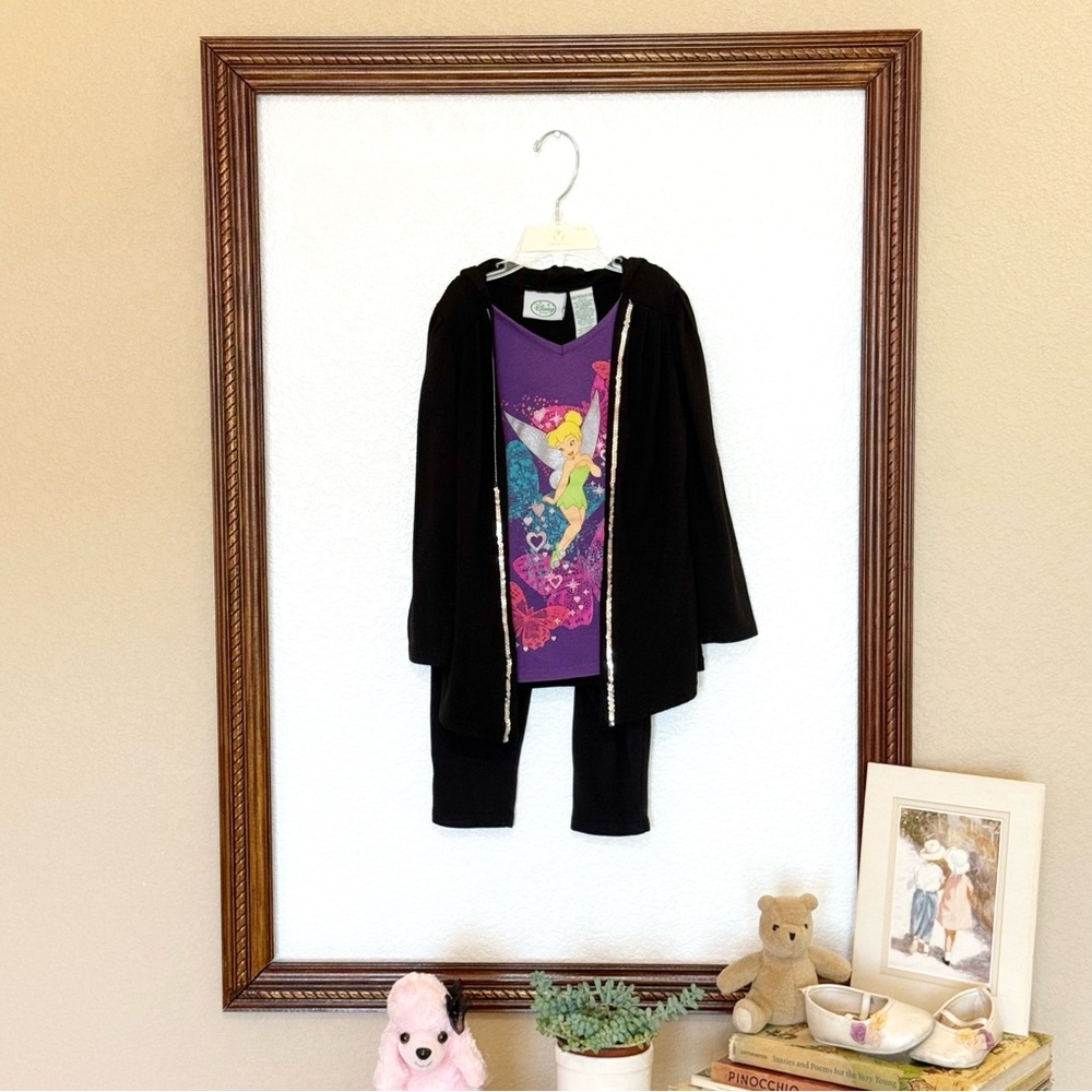 Disney EUC 2010 Disney Fairies line Tinkerbell LS Hoodie Double Tee & Leggings
